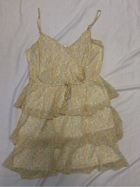 Altar’d state Yellow Floral Tiered Sundress